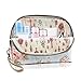 Lvtree Cosmetic Bag Makeup Case Toiletry Bag, Portable Small Handy Waterproof Travel Hanging Organizer Train Case Pencil Pen Multifunction Purse for Women Girls Countryside Flower Floral, Blue Rose