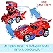 Sunnhan Transforming Toys, 2 in 1 Transforming Dinosaur LED Car Dinosaur Transform Car Toy Automatic Dinosaur Dino Transformer Toy Car Lamps for Kids,Toddlers ( Ages 3-12, Red)