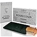 Wood beard comb for men - Wooden comb for MUSTACHES - Mens beard pocket combs with Leather case - GROOMING set no Curls and Tangles - Dual bristle - Travel size