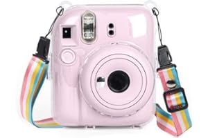 for Fujifilm Instax Mini 12 Transparent Camera Case Protective Carry Bag Cover with Shoulder Strap Storage Bag