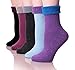 EBMORE Women Fashion Casual Comfort Warm Crew Wool Cotton Winter Socks - 5 Pack