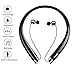 Wireless Headphones, Bluenin Bluetooth Headphones Wireless for Running, Retractable Bluetooth Headset with HD Stereo, Vibrating Call Alert and CVC 6.0 Noise Cancelling, Black