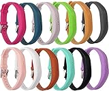 Huishang Flex 2 Accessory Bands for Fitbit Flex 2 / Fitbit flex2, With Chrome Claspor Soft Silicone Fitness Bracelet Strap ,Wrist Band Adjustable Repalcement (12 pack)