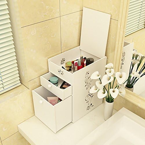 White Desktop Skincare Cosmetics Storage Box Dressing Table Finishing Cabinet
