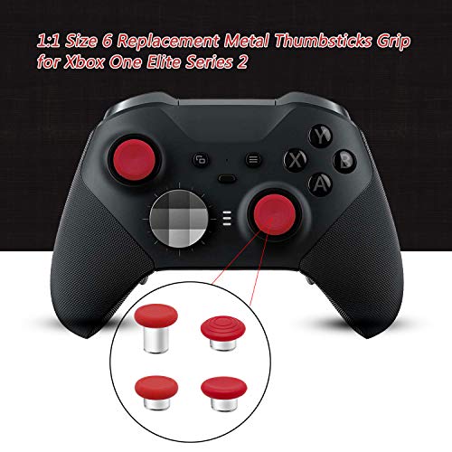 6 in 1 Metal Thumbsticks Grip Joysticks Replacement for Elite Series 2 Controllers Xbox One