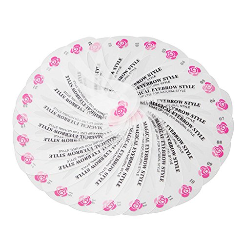 BleuMoo 24 Styles Eyebrow Shaping Stencils Grooming Kit Makeup Shaper Template DIY Tool