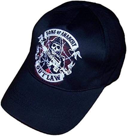 Sporticus Men's Sons of Anarchy Outlaw Reaper Flex Fitted Baseball Cap / Hat