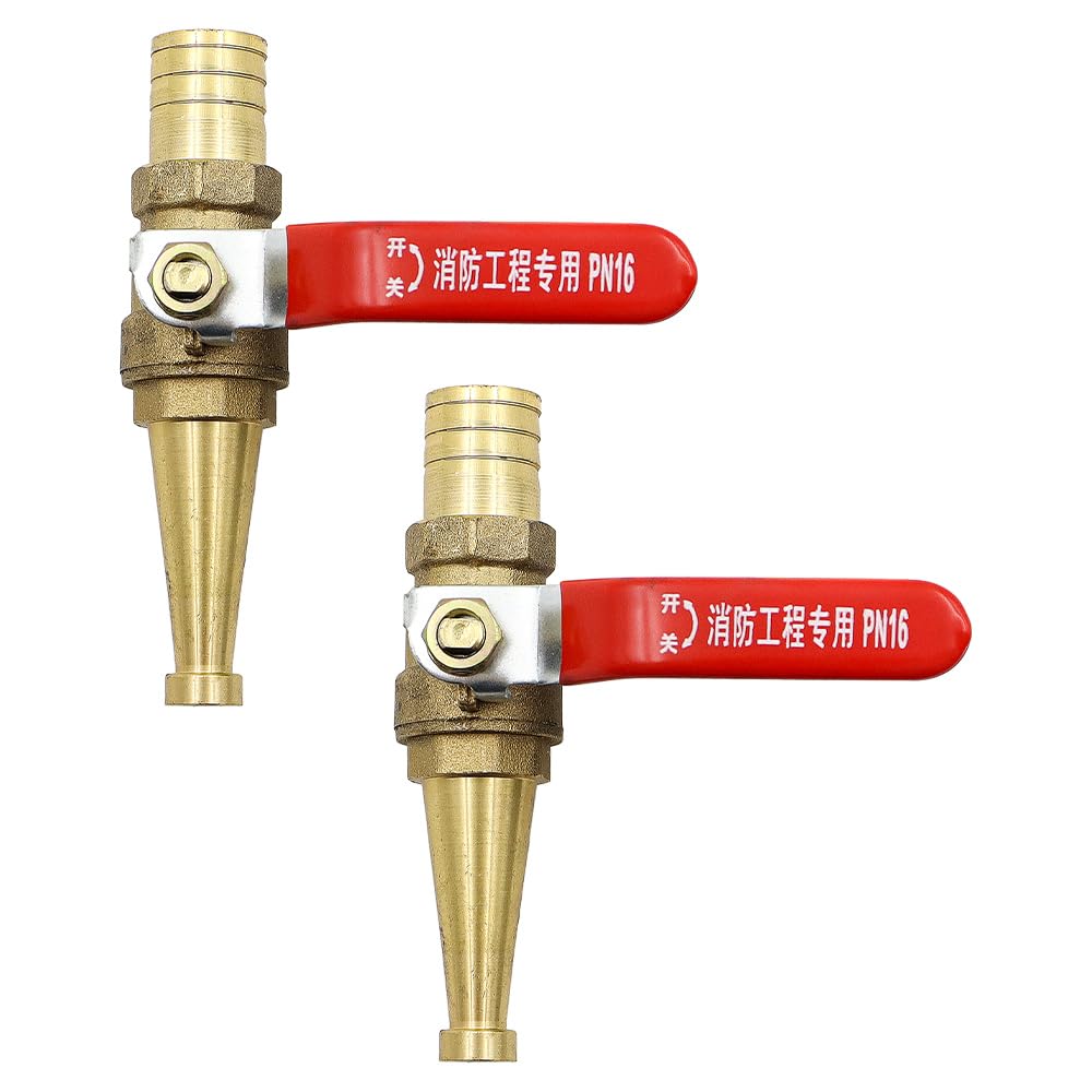 Sarini 2 Pcs Hose Nozzle Plant Watering Sprayer Nozzle Car Wash Tool High Pressure Nozzle Copper Switch Red