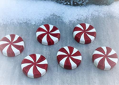 Miniature Gnome Holidays Christmas Mini Peppermint Stepping Stones - Miniature Magic Scene Supplies Your Fairy Garden - Outdoor House Decor