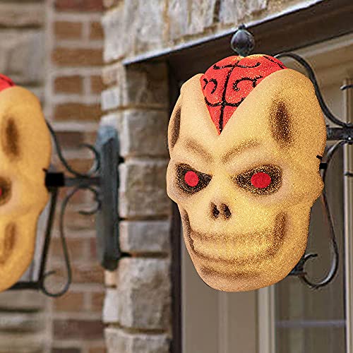 Dazzle Bright 2 Pcs Halloween Porch Light Covers, Scary Skull Front Door Decorations for Outdoor Outside Decor