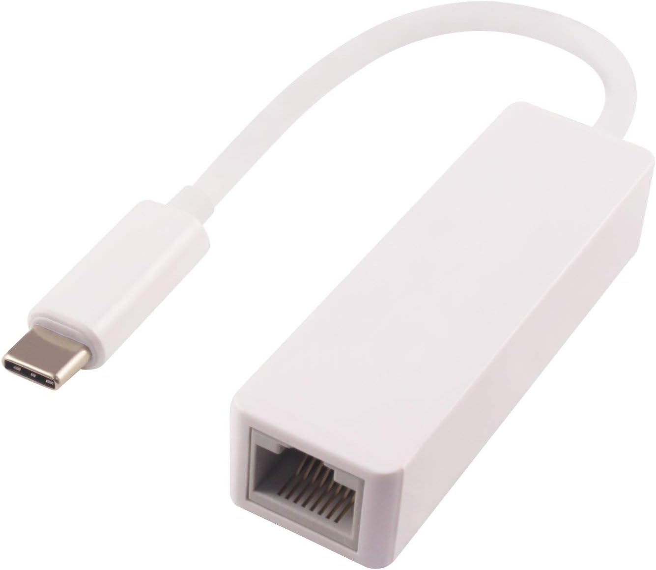 PremiumCord USB-C to Gigabit Ethernet RJ45 Adapter, USB 3.1 Type C to Ethernet, 1 Gbps, Gigabit Network, Colour White, Length 20 cm