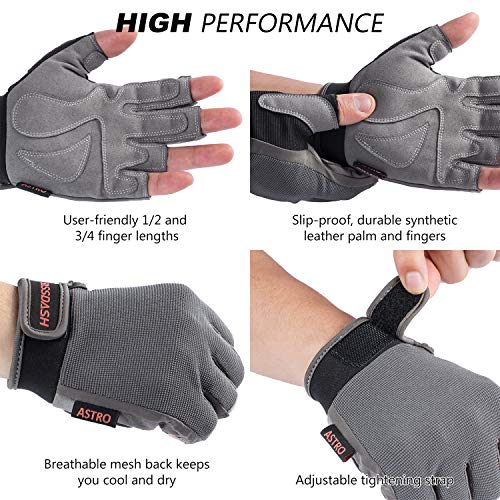image for Bassdash Astro Heavy-Duty Sure Grip Fishing Cycling Gloves Men's Women