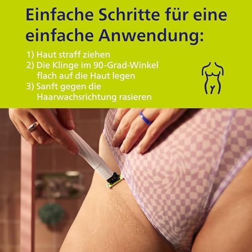 OneBlade Intimate, Intimrasur, Trimmen & Rasieren mit extra Hautschutz, Für eine gründliche und angenehme Rasur – ohne komplett glatt zu rasieren, Modell QP1924/28
