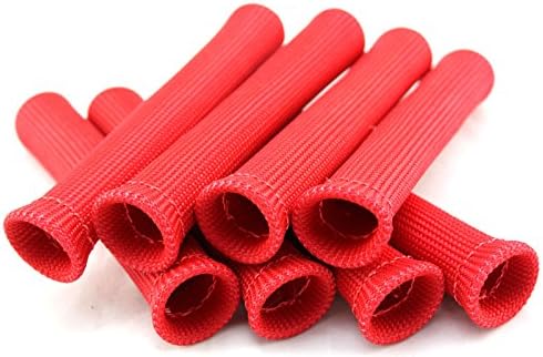 SWI Parts Spark Plug Protect Boot Heat Shield Thermal Protection Insulator 1 Inch ID x 6 Inches Long Pack of 8 (Red)