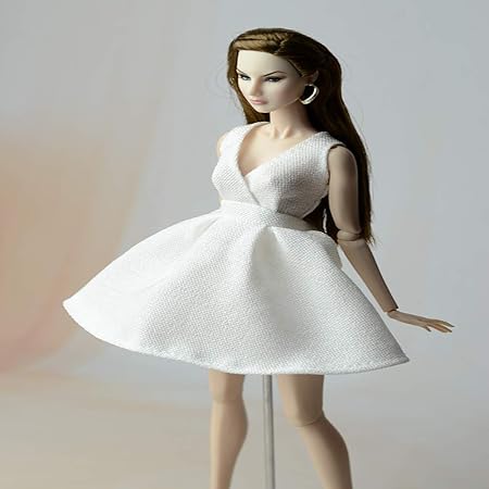 FidgetGear Classical Short Formal Dress for 30Cm Girl Doll Accessories White