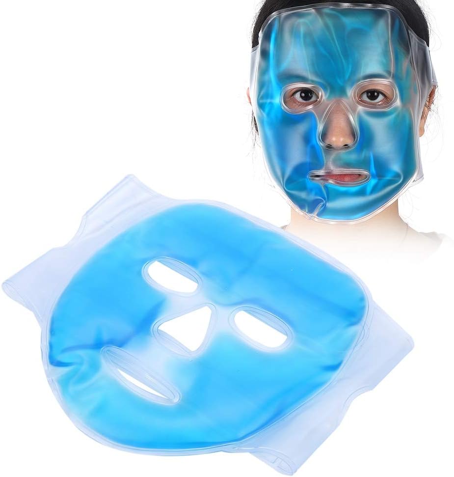 Gel Face Mask, Cooling Full Face Gel Masks, Ice Cooling Gel Blue Face Mask Hot Gel Face Mask Full Face Gel Mask Fatigue Relief Relaxation Summer Sunburn Repair Face Cooling Mask