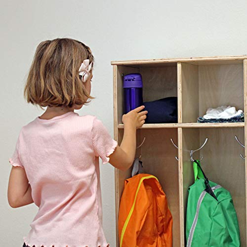 FDP Birch 2Section Coat Locker with Bench, Storage Cubbies and Coat Hooks; Durable, Sturdy