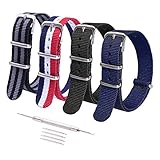 Ritche 4PC 22mm Nato Strap Nylon Watch Band Replacement Timex Expedition Seiko SKX007K SKX009K2 Luminox Watch Straps for Men Women