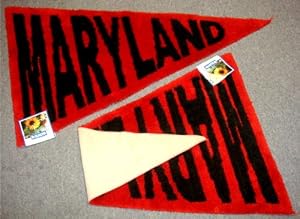 Image of Red & Black University of Maryland Terrapins Plush Pennant Area Rug / Floor Mat
