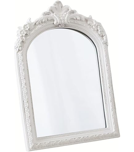 SEHAMANO Vintage Oval Makeup Mirror With Crystal Decor - Metal Stand, Travel Mirror (Grey) - View #3