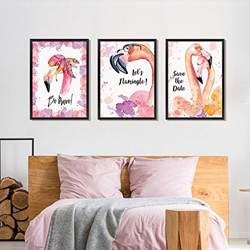 Pink Triplical Triplex Flamingo vinyl Wall Sticker Decal for Home Living Room Bedroom Kitchen Decor 35cm x 45cm Like Frame Pictures - Image 3
