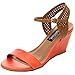 Elegant Footwear Women's Sukky-8 Two Tone Leather Wedge Sandals