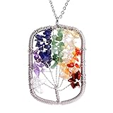 sedmart Chakra Pendant Healing Wisdom 7 Chakra Stone Rainbow Quartz Necklaces Jewelry