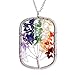 sedmart Chakra Pendant Healing Wisdom 7 Chakra Stone Rainbow Quartz Necklaces Jewelry