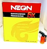 12 Cans of Neon 5x Ultra Refined Butane Fuel FREE eagle angle lighter