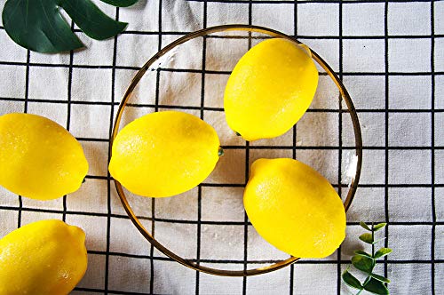 20 PCS Yellow Artificial Lemons, 3.7'' X 2.56'' Fake Fruit Lemons Artificial Lifelike Simulation Lemon for Home House Kitchen Party Decoration