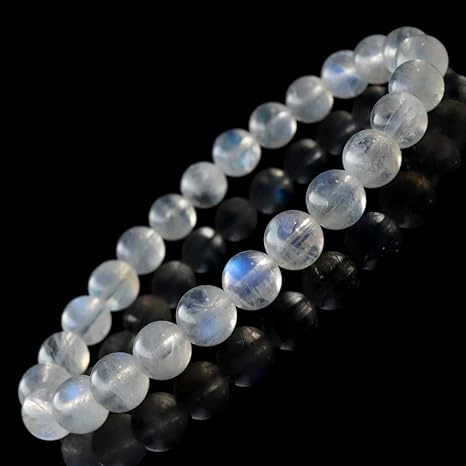 Amazon Co Jp レインボームーンストーン ホワイトラブラドライト ブレスレット 7 5mm 天然石 1点もの ホーム キッチン