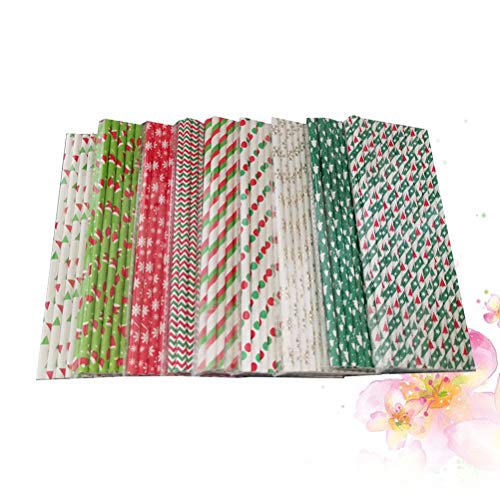 Cabilock 9 Sets Papier-Trinkhalme mit Weihnachtsmotiv, Einweg-Papier-Trinkhalme für Weihnachten, Geburtstag, Party (25… – Bild 6