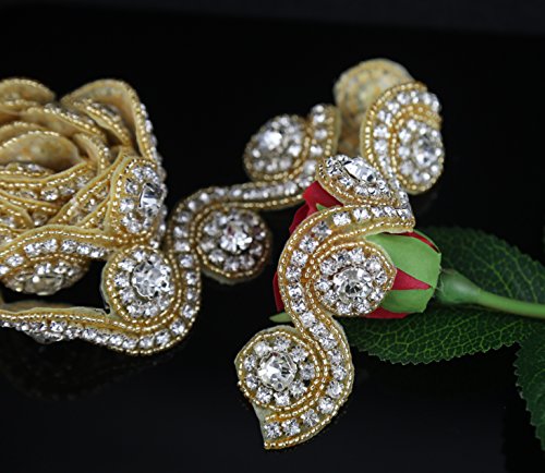 Gold Rhinestone trim applique rhinestone embellishment beaded applique