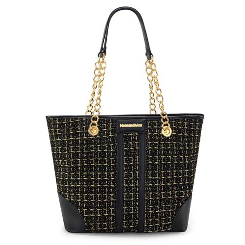 Montana West MEDIUM Tote Bag for Women Quilted Chain Handbags Shoulder Purse