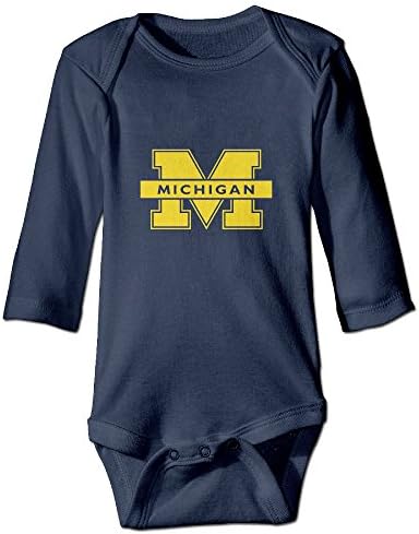 CGH Seven Michigan Wolverines Logo Newborn Baby Climb Romper Navy