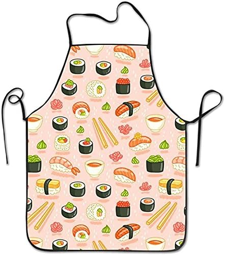 Unisex Kitchen Vintage Aprons Sushi And Rolls Chopsticks Chef Apron Cooking Apron Barbecue Vintage Aprons