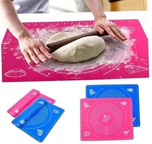 Ferbixo 15.7''19.7''(40cm50cm) Silicone Roll Cut Mat Rolling Cutting Pad Fondant Cake Dough Decorating Tool Pad Chopping Board Table Thicken Baking Tool