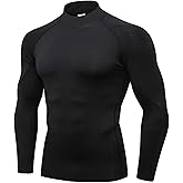 Men's Compression Shirts Long Sleeve Athletic Running Tops Football Turtle Neck Shirts Sport Baselayer Undershirt