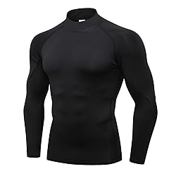 Men's Black Compression Shirt Long Sleeve Athletic