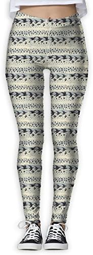 Wuzhiqiang Caw Caw ECRU Blue Full Printed Women Girl High Waist Printed Yoga Pants Stretchy Pilates Workout Sport Yoga Leggings