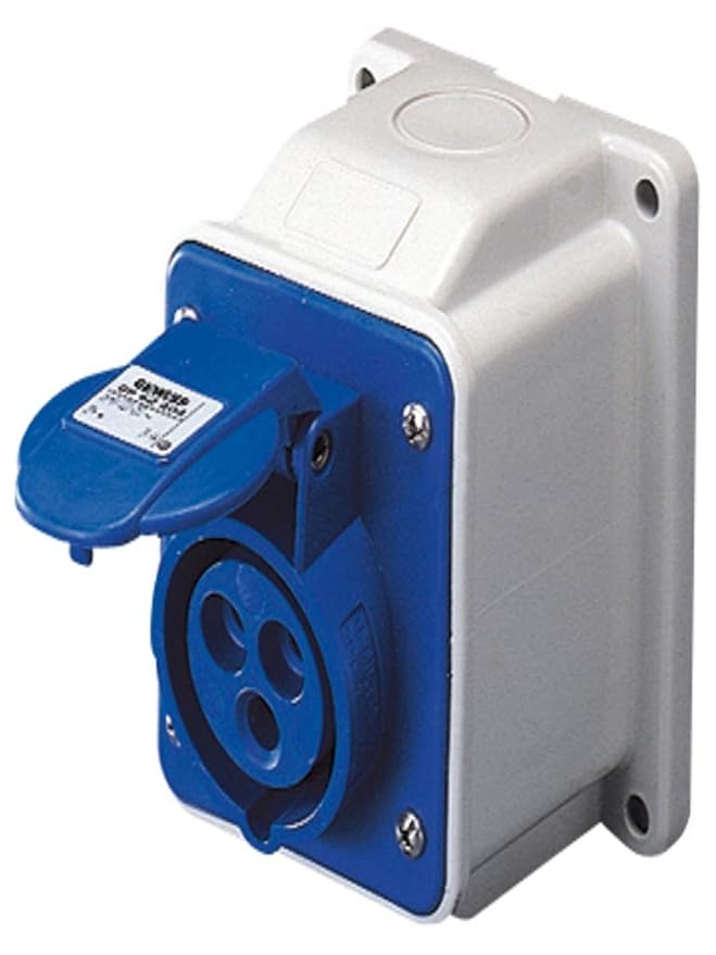 GEWISS Steckdose 2P+T IP55 Blau – 16A, 230V, Für Außenbereich & Industrie – Robust & Sicher