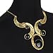 SUMAJU Statement Necklace, Chain Bib Statement Necklace VTG 18KGP Gold Tone Choker Acrylic
