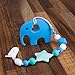 Elephant Teether & Pacifier Clip (Blue)