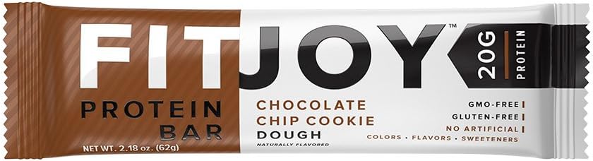 FitJoy Nutrition Protein Bar, Chocolate Chip Cookie Dough, 12 Count