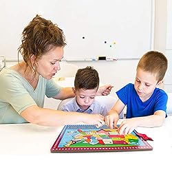 Garlictoys 46 Pieces USA Map-The Learn Puzzle