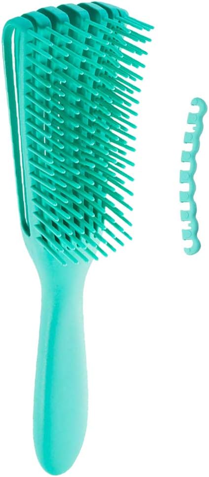 Detangling Brush for Black Natural Hair,Hair Detangler Brush for African American 3a/4b/4c Kinky Wavy,Curly,Coily,Thick Hair, Wet n Dry,Improve Hair Texture-Easy Clean (Green with Small Handle)