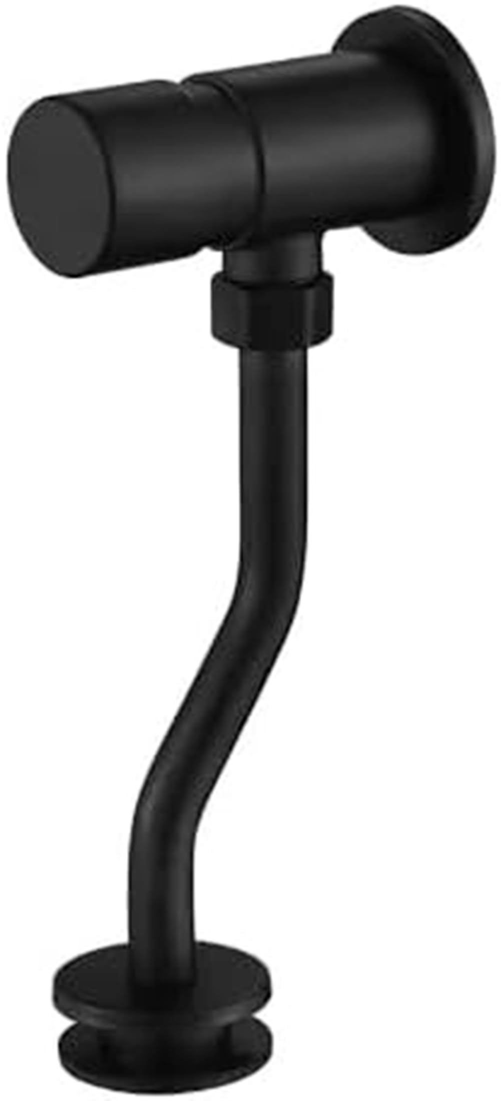 Photo 1 of Toilet Urinal Flushing Valve, Wall Mounted Button Type Stainless Steel Bath Toilet urinal Flushing Valve, Manual Delay Automatic Closing Matte Black