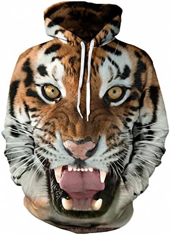 Solpai Unisex 3D Digital Printed Graphic Pullover Hooded Sweatshirts Animals Sweatshirts Men women Hooded Hoodies With Hat Print Wolf Lion Cat Horse Thin 3d Sweatshirts DM014 M
