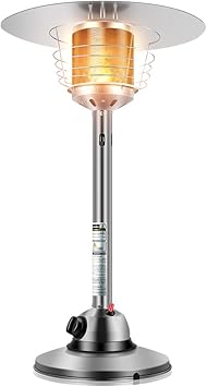 Anbull Heizstrahler Terrasse Gas Tisch Heizstrahler Gas 4 5kw Heizpilz Gas Mini Reiner Edelstahl Heizbereich 15 Gewicht 8 5 Kg Amazon De Baumarkt