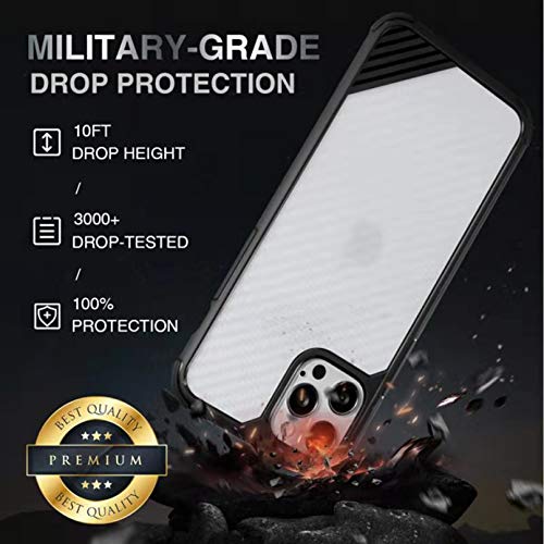 Clear Case Compatible with iPhone 12 Case, Designed for iPhone 12 Pro Case 6.1 Inch, Military Grade Clear Shockproof Drop Proof Phone Cover
